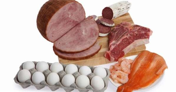 productos para el menú de la dieta proteica