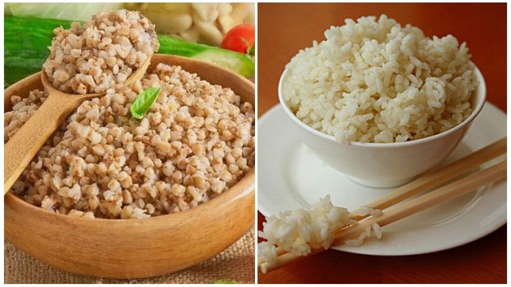 Dietas de trigo sarraceno y arroz para la gota. 